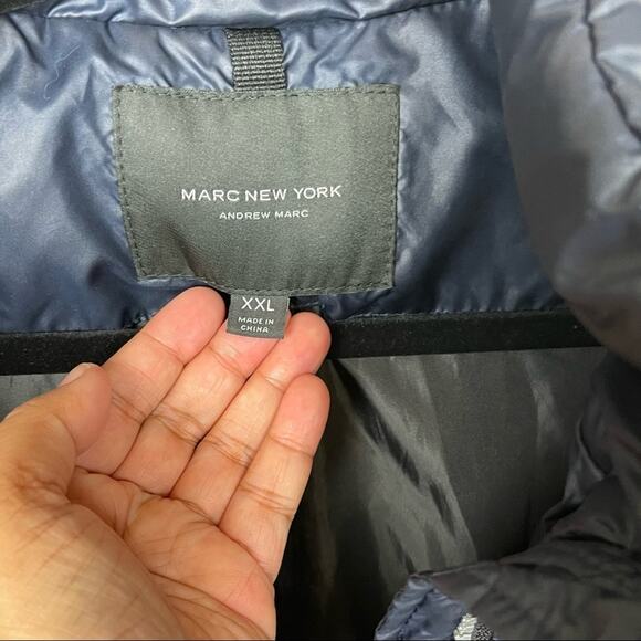 Marc New York Andrew Mark Quilted Hooded Jacket Navy Size XXL - Picture 4 of 12